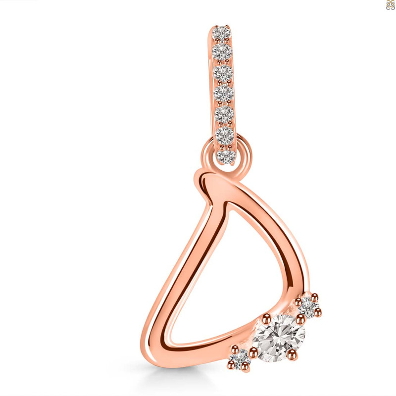 Cubic Zirconia Alphabet D Pendant CUZ-RDA-30.
