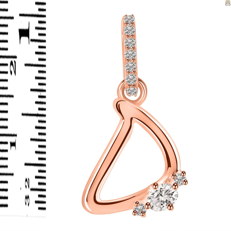 Cubic Zirconia Alphabet D Pendant CUZ-RDA-30.