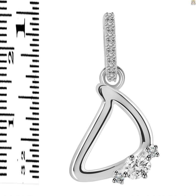 Cubic Zirconia Alphabet D Pendant CUZ-RDA-30.