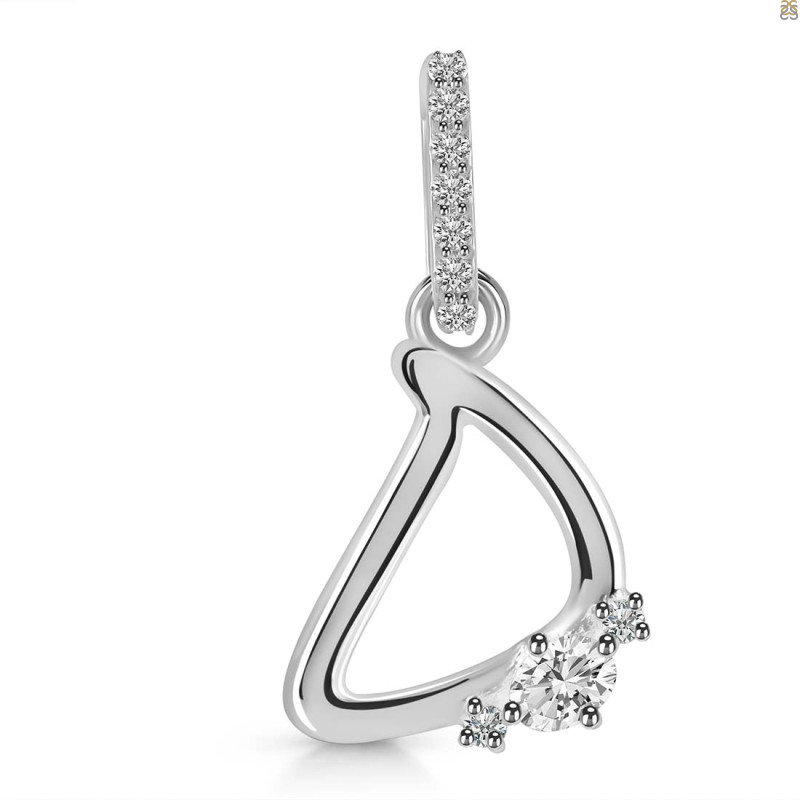 Cubic Zirconia Alphabet D Pendant CUZ-RDA-30.