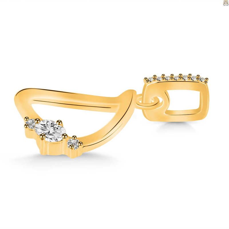 Cubic Zirconia Alphabet D Pendant CUZ-RDA-30.