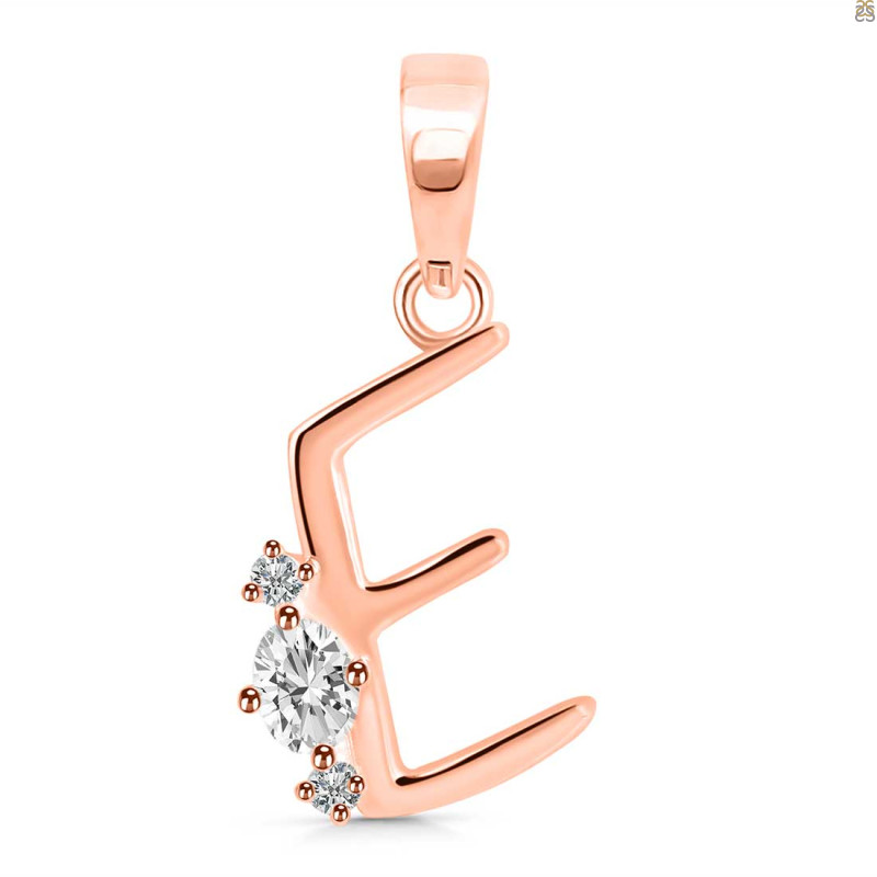 Cubic Zirconia Alphabet E Pendant CUZ-RDA-5.
