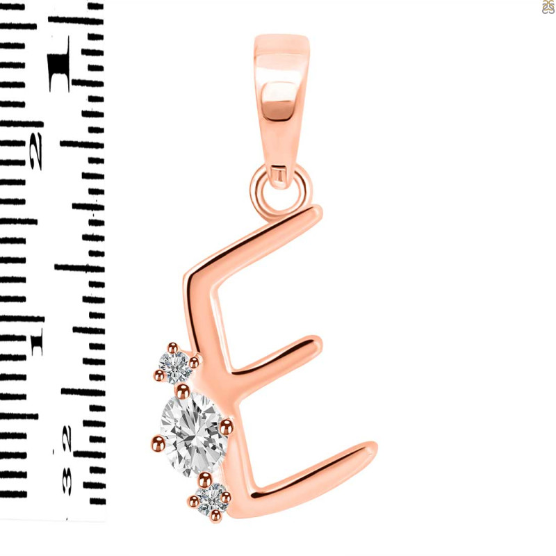 Cubic Zirconia Alphabet E Pendant CUZ-RDA-5.