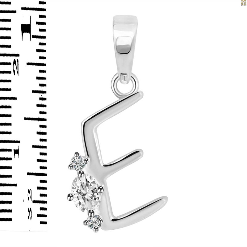 Cubic Zirconia Alphabet E Pendant CUZ-RDA-5.