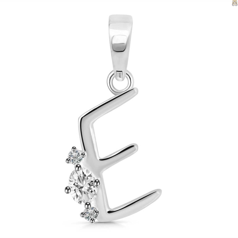 Cubic Zirconia Alphabet E Pendant CUZ-RDA-5.