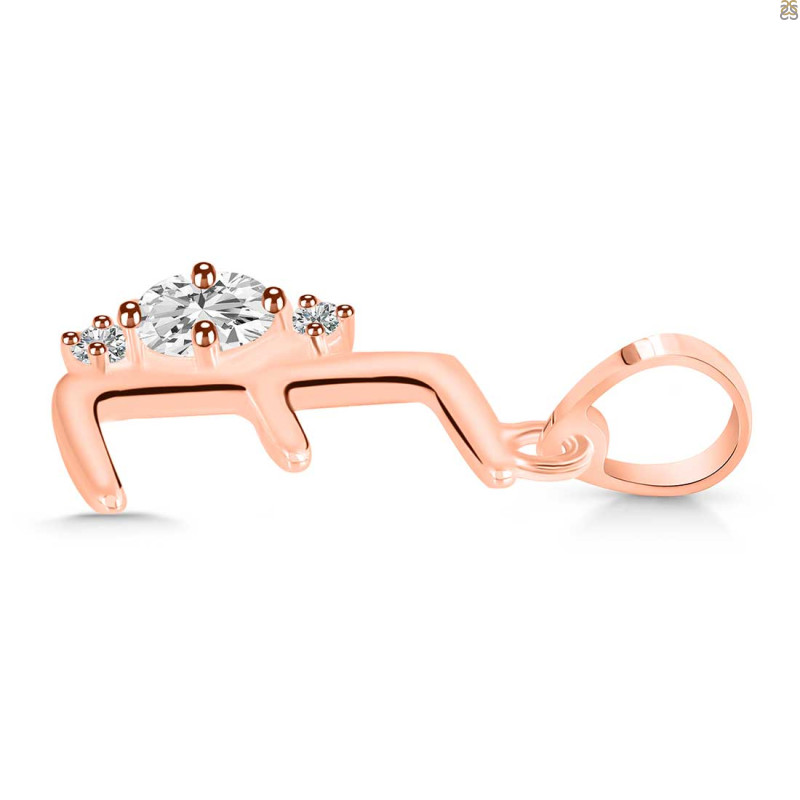 Cubic Zirconia Alphabet E Pendant CUZ-RDA-5.