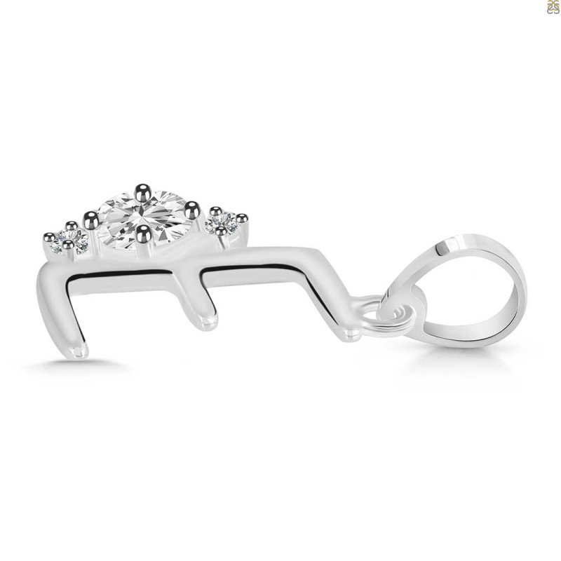Cubic Zirconia Alphabet E Pendant