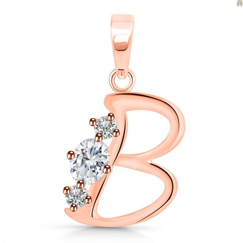 Cubic Zirconia Alphabet B Pendant CUZ-RDA-54.