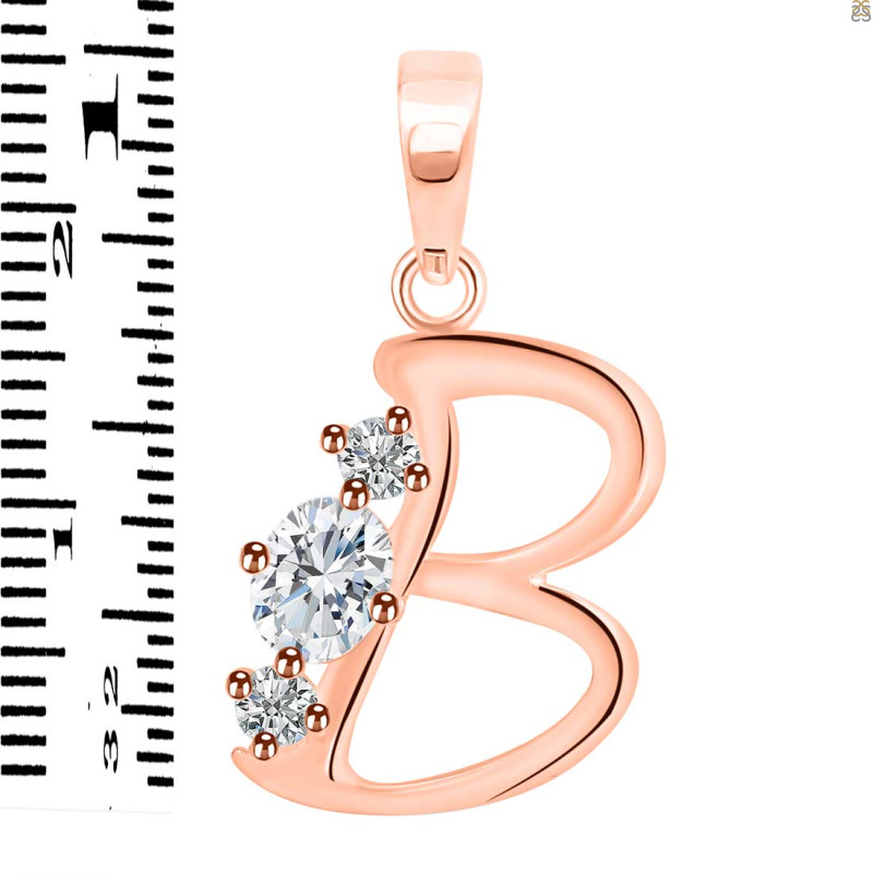 Cubic Zirconia Alphabet B Pendant CUZ-RDA-54.