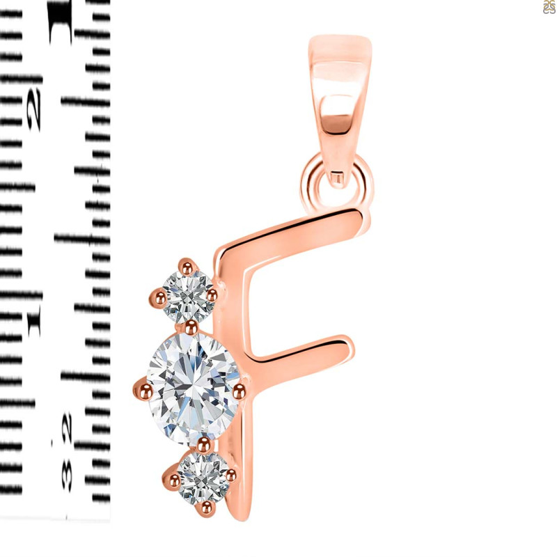Cubic Zirconia Alphabet F Pendant CUZ-RDA-58.