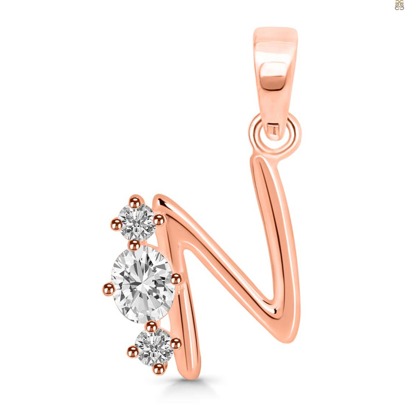 Cubic Zirconia Alphabet N Pendant CUZ-RDA-66.
