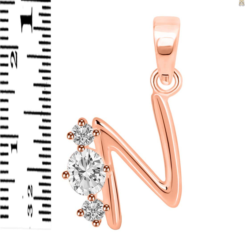 Cubic Zirconia Alphabet N Pendant CUZ-RDA-66.