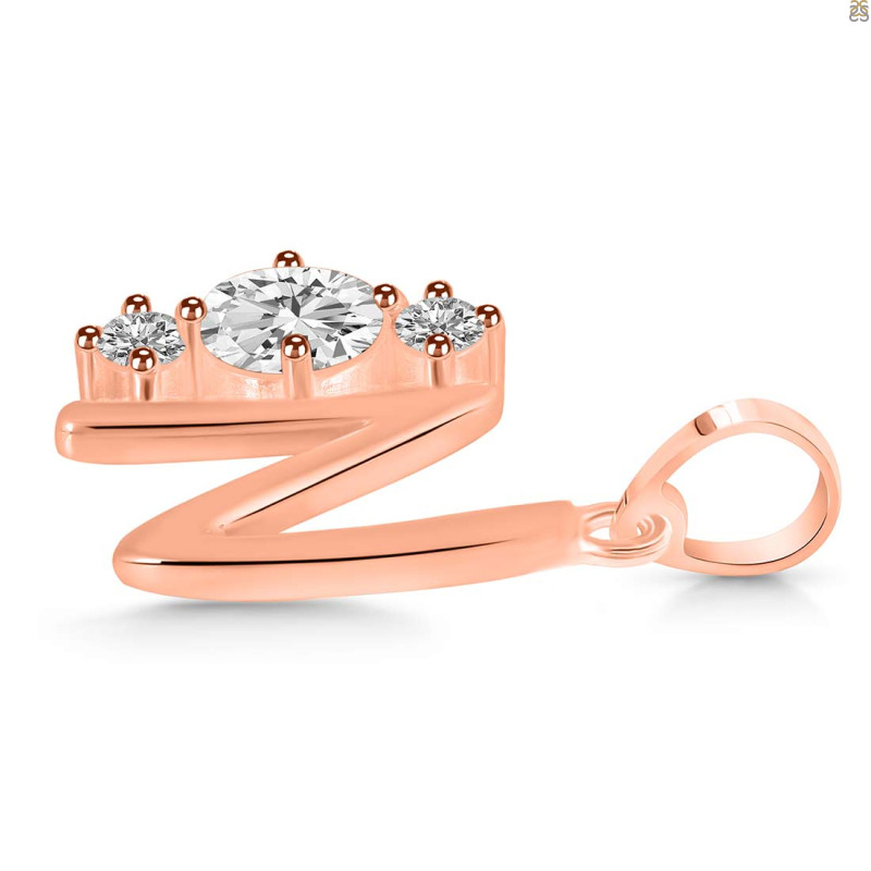Cubic Zirconia Alphabet N Pendant CUZ-RDA-66.