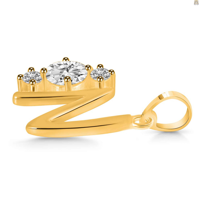 Cubic Zirconia Alphabet N Pendant CUZ-RDA-66.