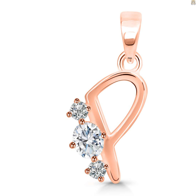 Cubic Zirconia Alphabet P Pendant CUZ-RDA-68.