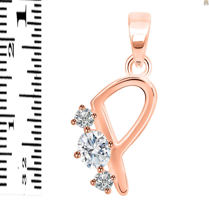 Cubic Zirconia Alphabet P Pendant CUZ-RDA-68.