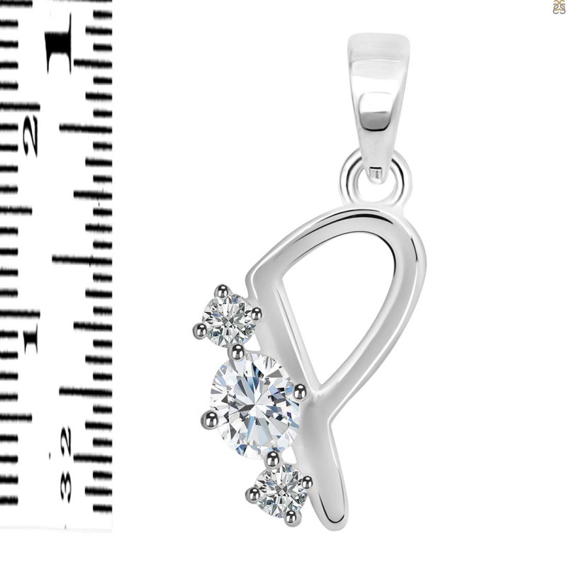 Cubic Zirconia Alphabet P Pendant CUZ-RDA-68.