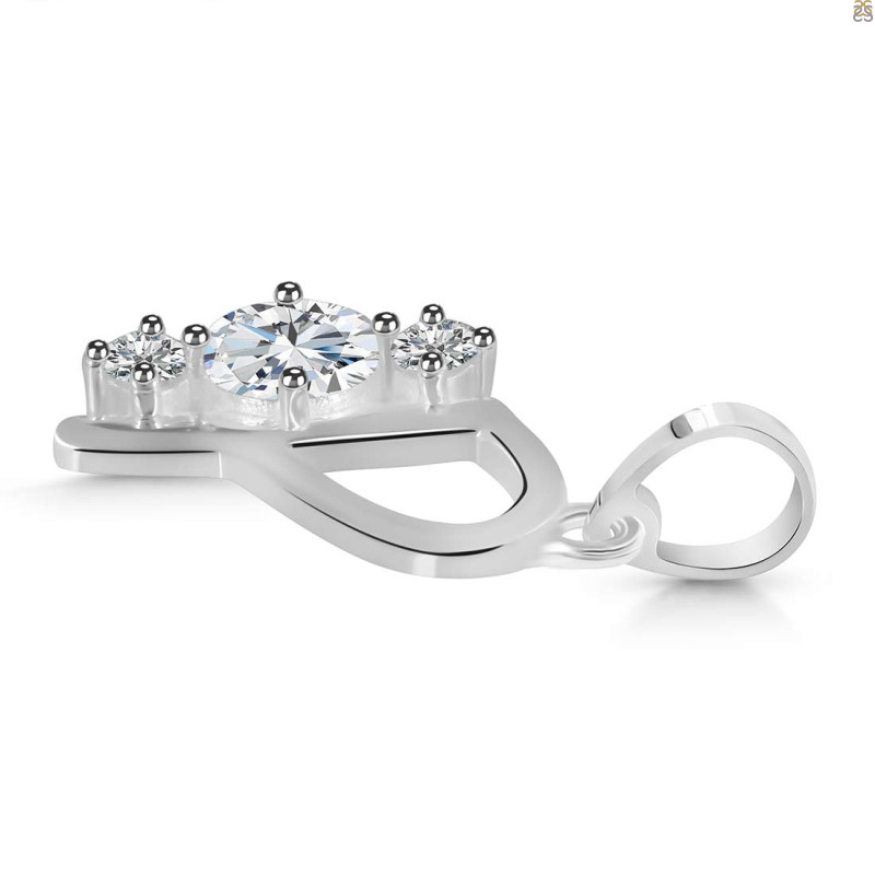 Cubic Zirconia Alphabet P Pendant