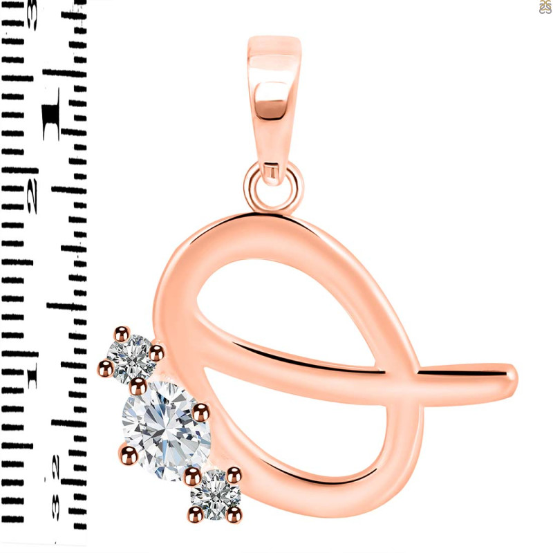 Cubic Zirconia Alphabet Q Pendant CUZ-RDA-69.