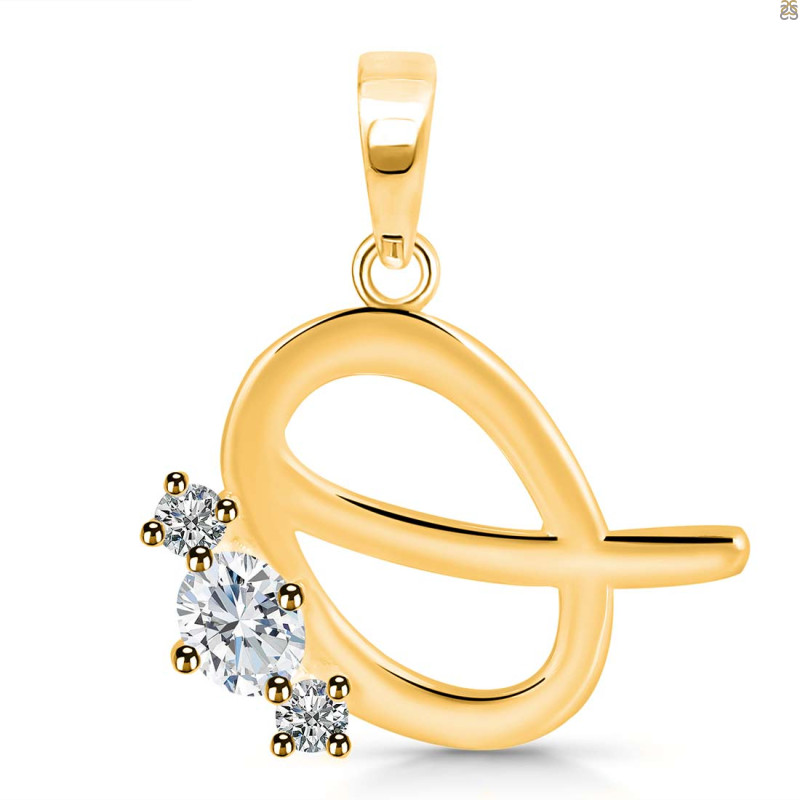 Cubic Zirconia Alphabet Q Pendant CUZ-RDA-69.