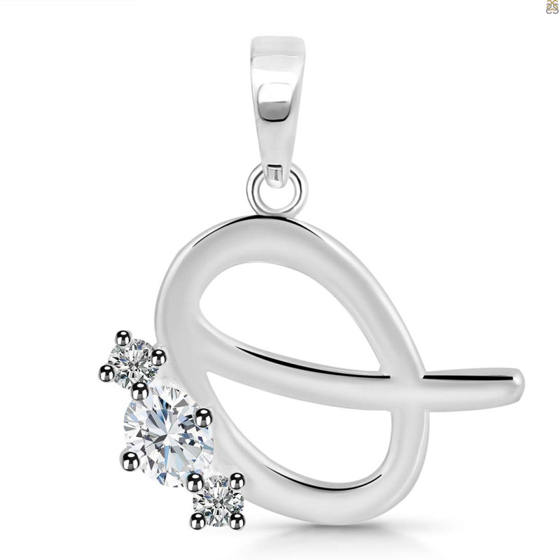 Cubic Zirconia Alphabet Q Pendant CUZ-RDA-69.
