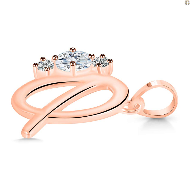 Cubic Zirconia Alphabet Q Pendant CUZ-RDA-69.