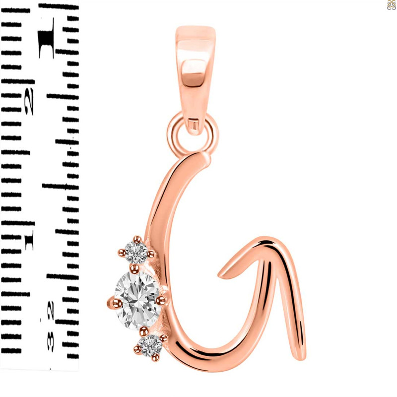 Cubic Zirconia Alphabet G Pendant CUZ-RDA-7.