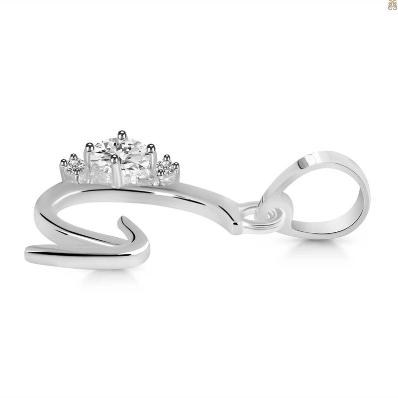 Cubic Zirconia Alphabet G Pendant