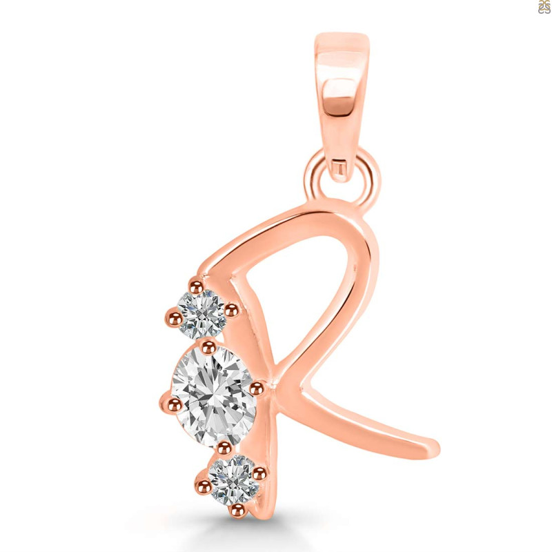 Cubic Zirconia Alphabet R Pendant CUZ-RDA-70.