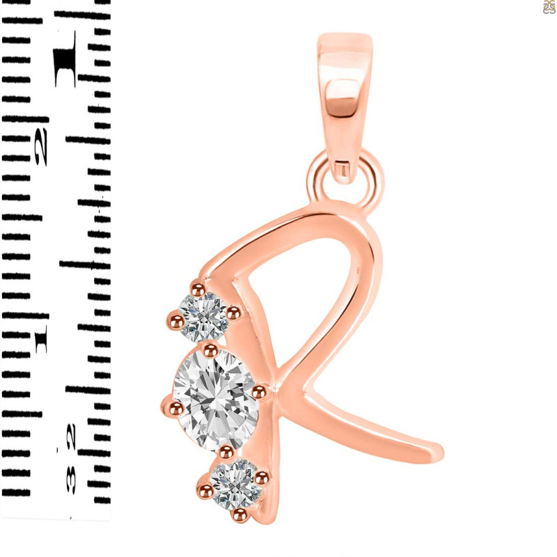 Cubic Zirconia Alphabet R Pendant CUZ-RDA-70.