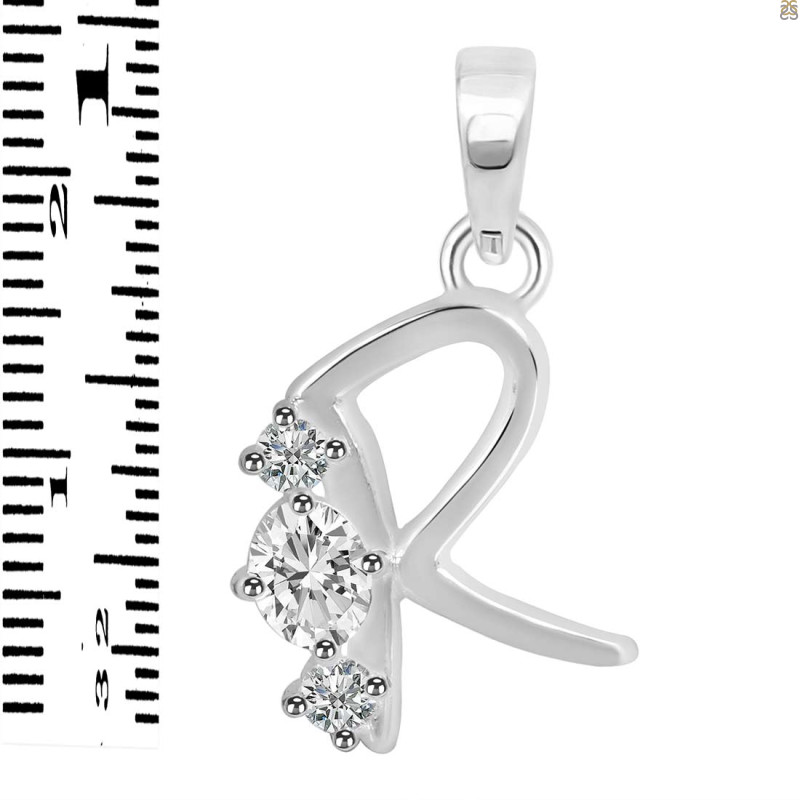 Cubic Zirconia Alphabet R Pendant CUZ-RDA-70.