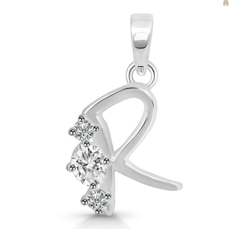 Cubic Zirconia Alphabet R Pendant CUZ-RDA-70.
