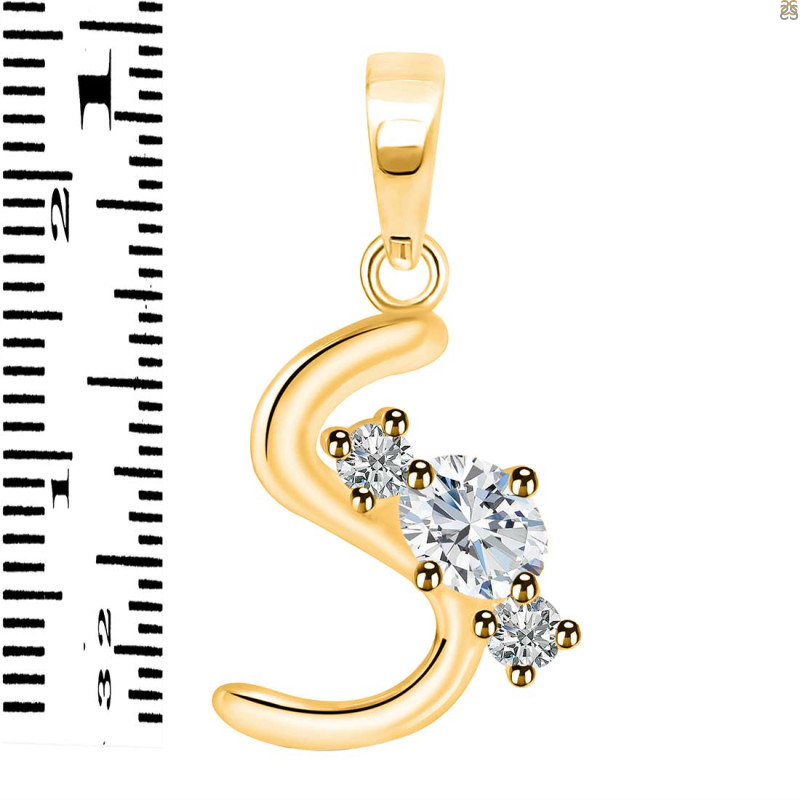 Cubic Zirconia Alphabet S Pendant CUZ-RDA-71.