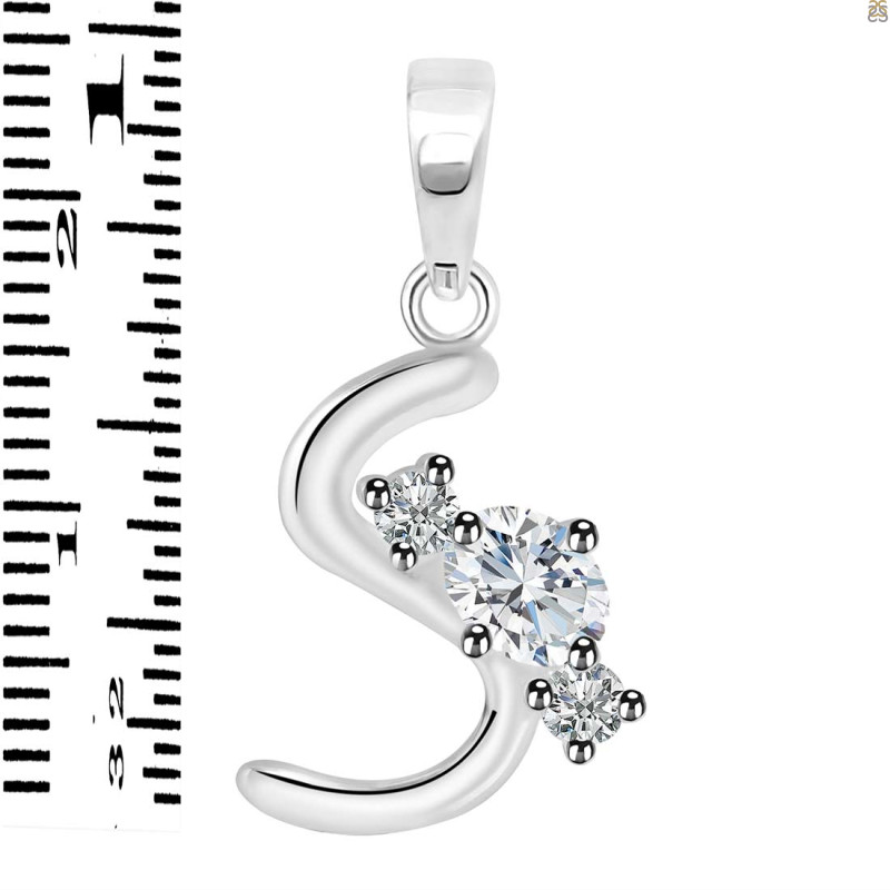 Cubic Zirconia Alphabet S Pendant CUZ-RDA-71.