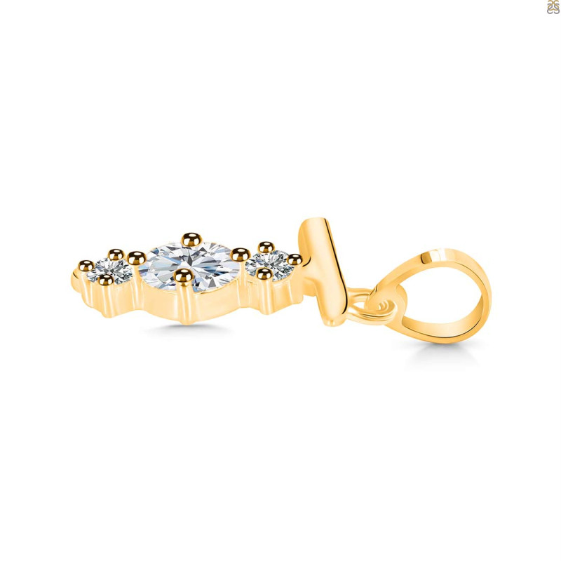 Cubic Zirconia Alphabet T Pendant CUZ-RDA-72.