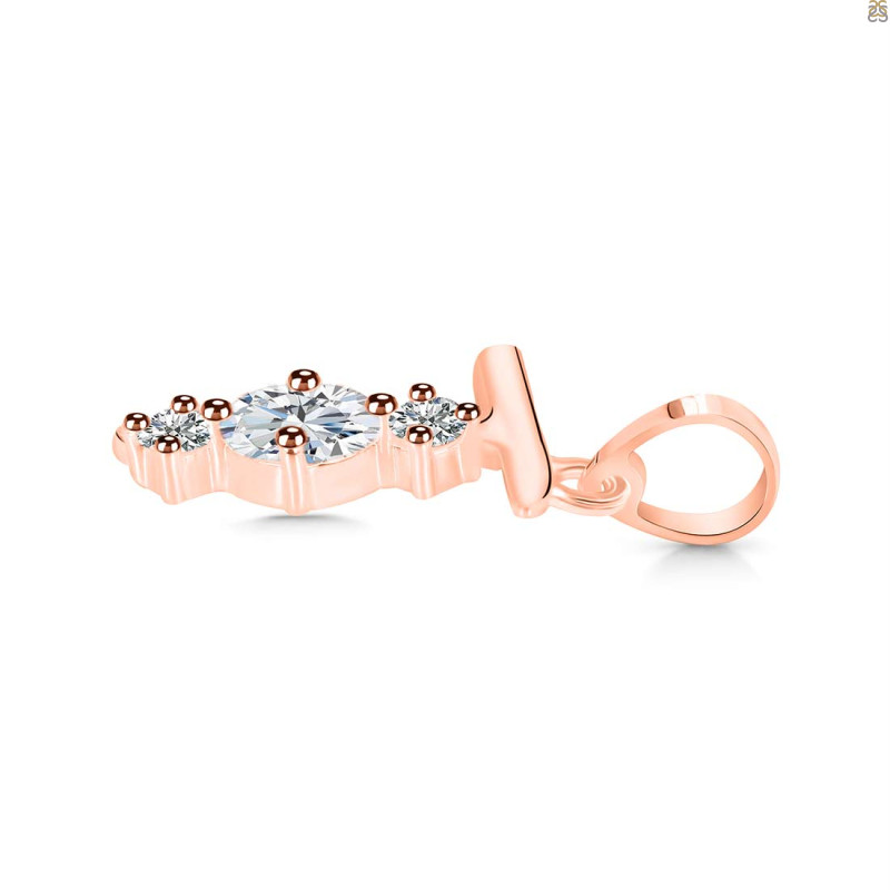 Cubic Zirconia Alphabet T Pendant CUZ-RDA-72.