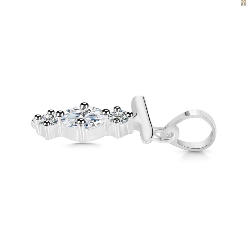 Cubic Zirconia Alphabet T Pendant