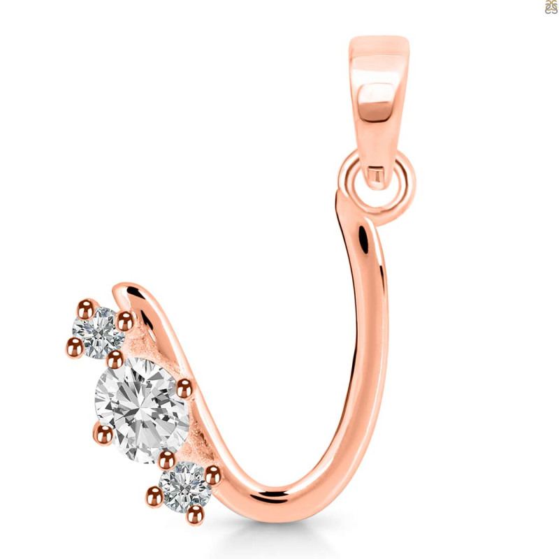 Cubic Zirconia Alphabet U Pendant CUZ-RDA-73.