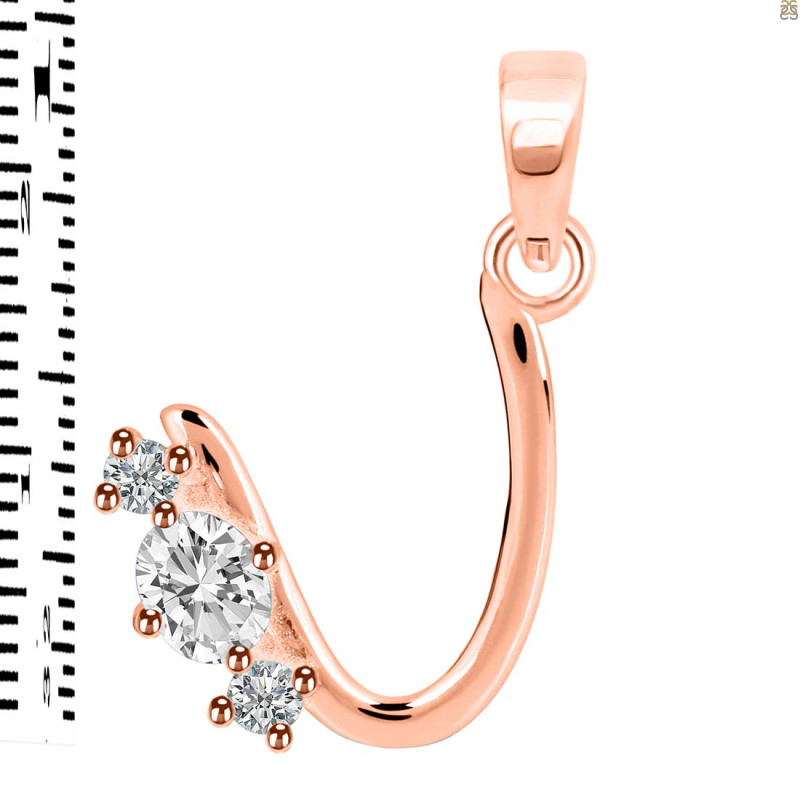 Cubic Zirconia Alphabet U Pendant CUZ-RDA-73.