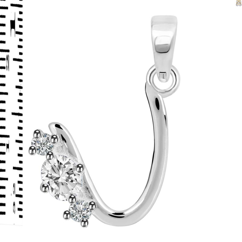 Cubic Zirconia Alphabet U Pendant CUZ-RDA-73.