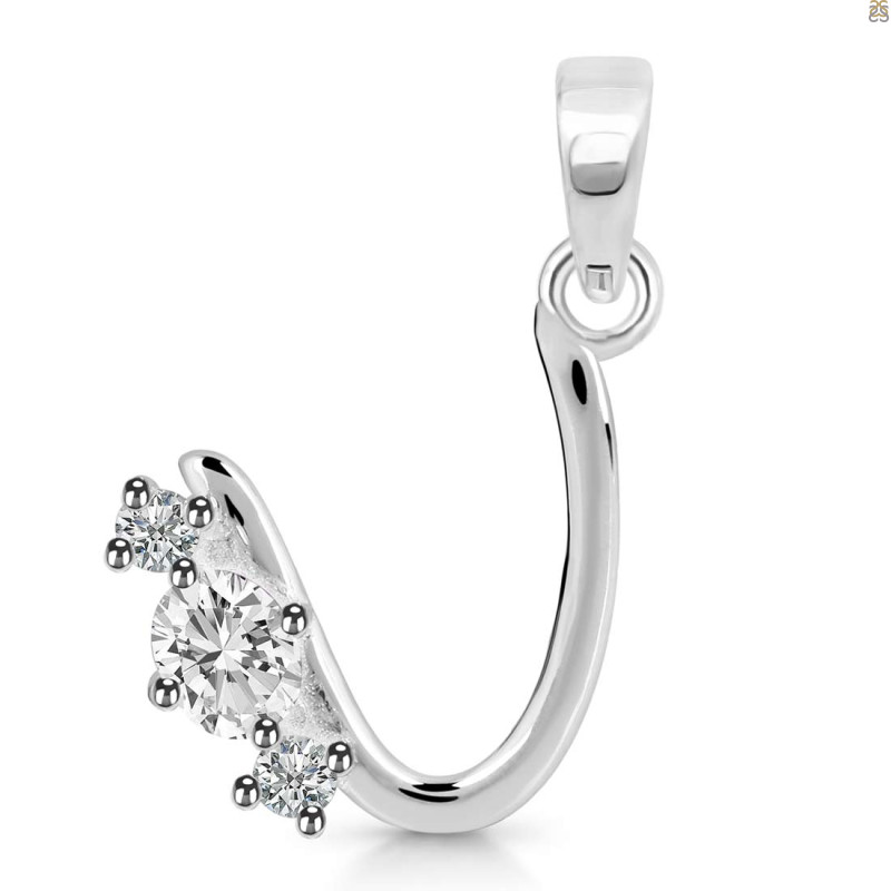 Cubic Zirconia Alphabet U Pendant CUZ-RDA-73.