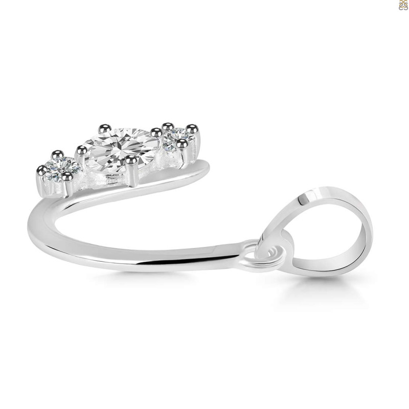 Cubic Zirconia Alphabet U Pendant