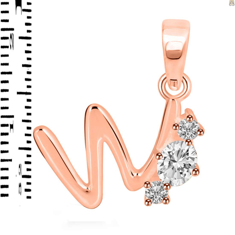 Cubic Zirconia Alphabet W Pendant CUZ-RDA-75.