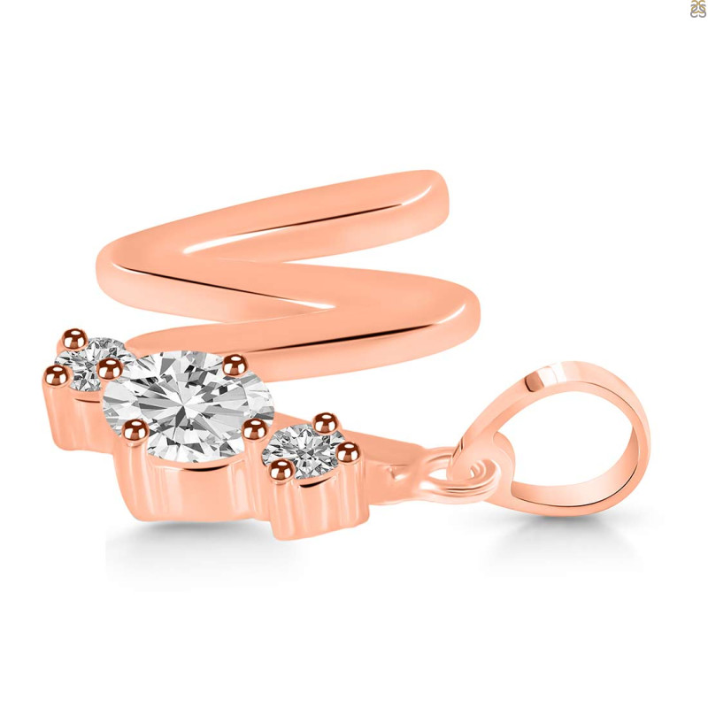 Cubic Zirconia Alphabet W Pendant CUZ-RDA-75.