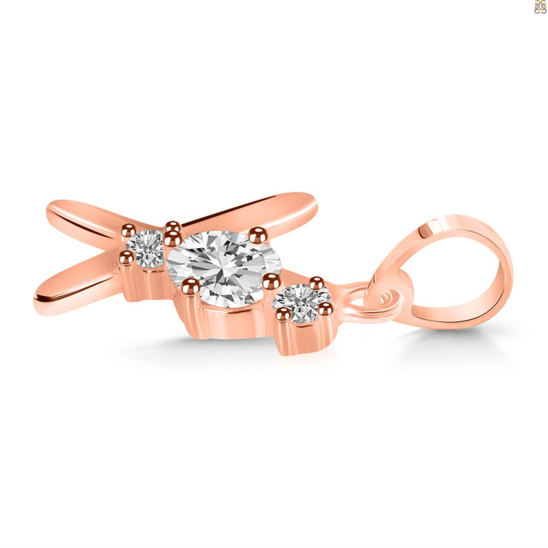 Cubic Zirconia Alphabet X Pendant CUZ-RDA-76.