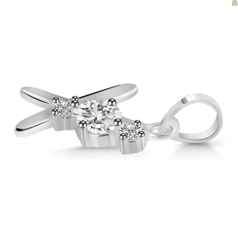 Cubic Zirconia Alphabet X Pendant
