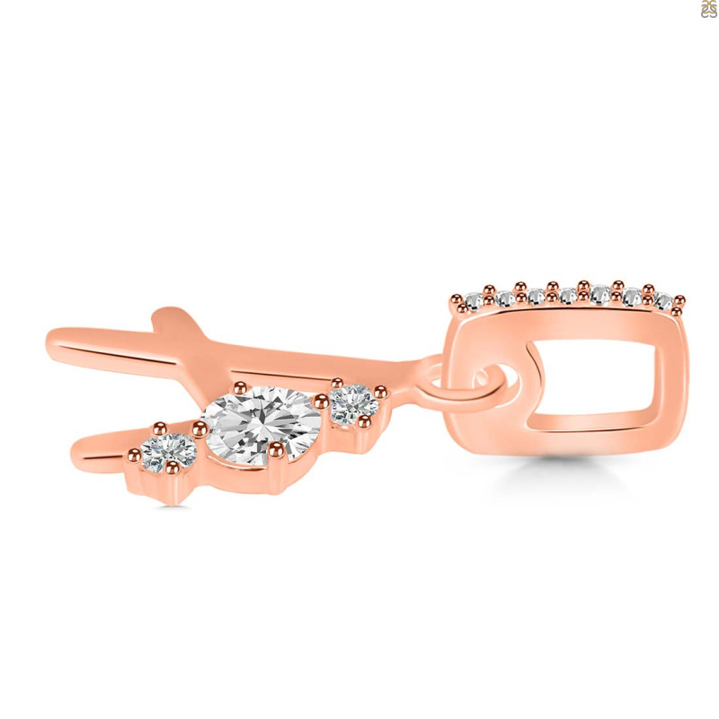 Cubic Zirconia Alphabet A Pendant CUZ-RDA-79.
