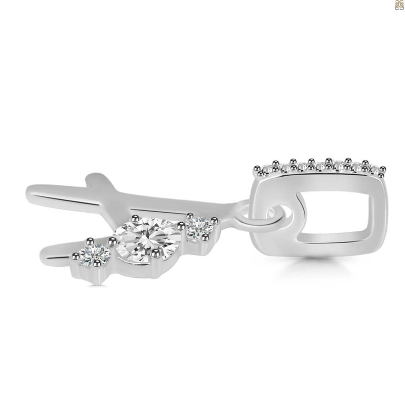 Cubic Zirconia Alphabet A Pendant