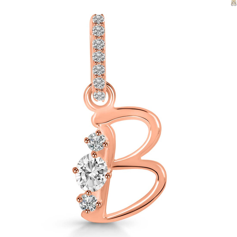 Cubic Zirconia Alphabet B Pendant CUZ-RDA-80.