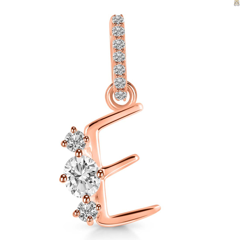 Cubic Zirconia Alphabet E Pendant CUZ-RDA-83.